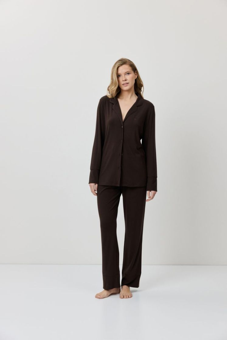 BELLANY PYJAMA LONG BROWN