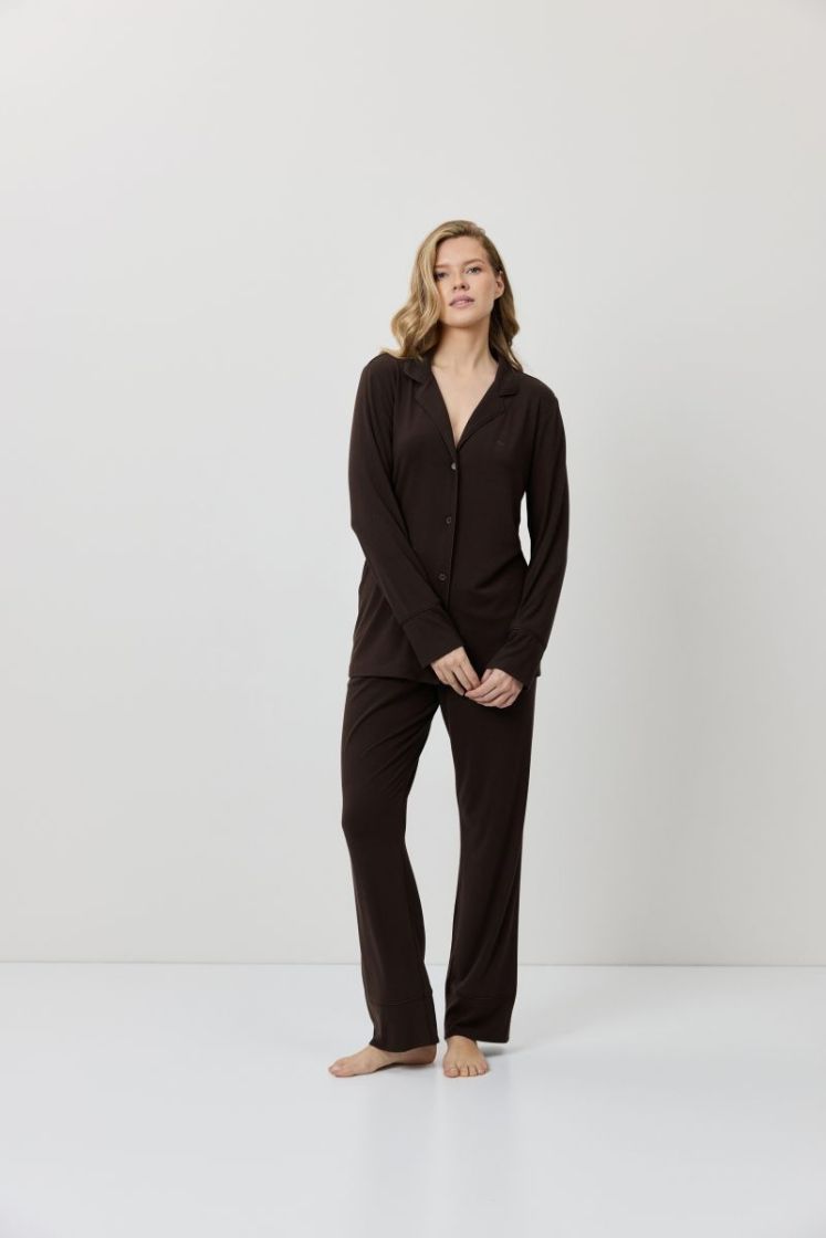 BELLANY PYJAMA LONG BROWN