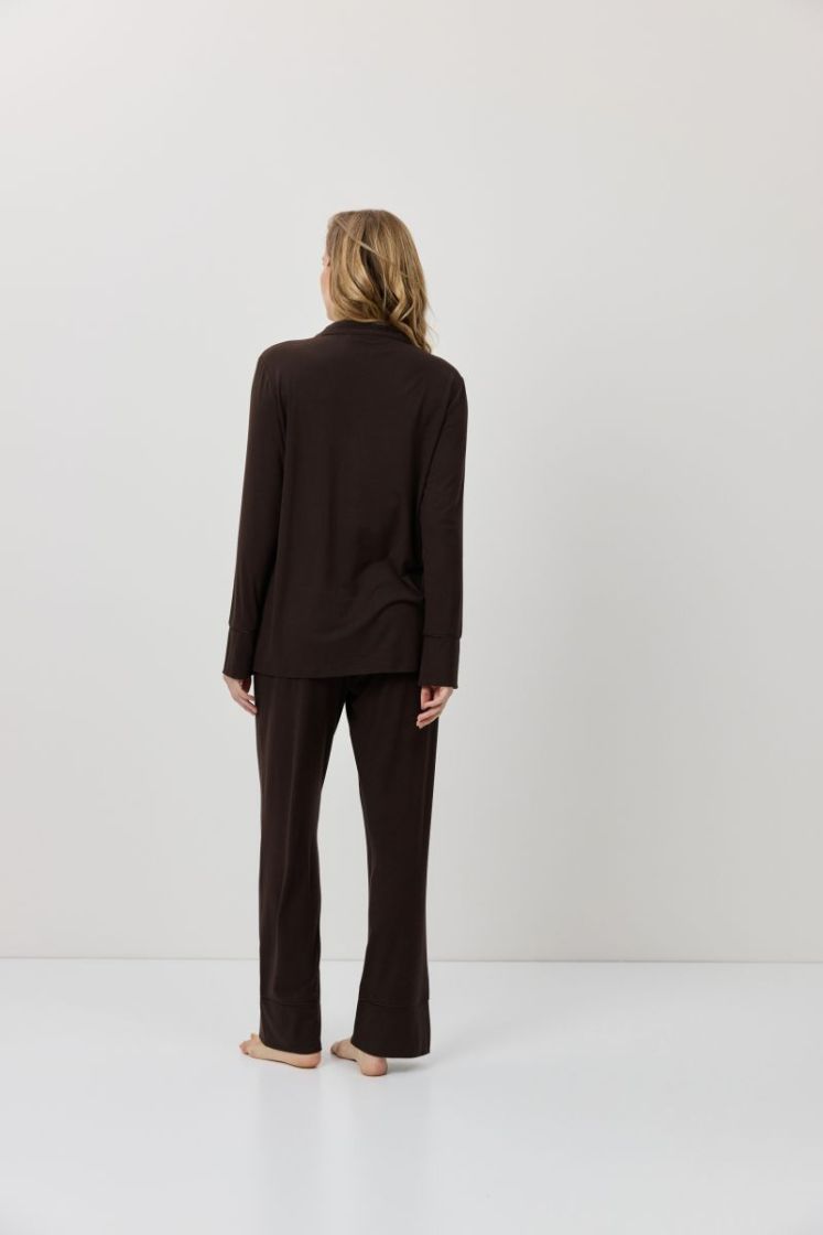 BELLANY PYJAMA LONG BROWN