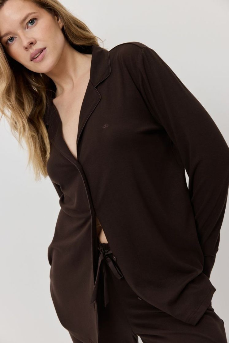 BELLANY PYJAMA LONG BROWN