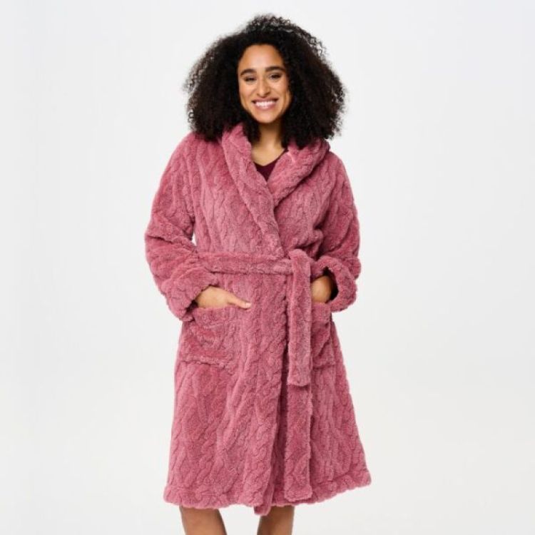FLEECE ROBE 95 DUSTY ROSE